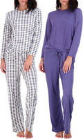 2-Pack Womens Pajama Set - Short Sleeve w/ Pocket or Long Sleeve