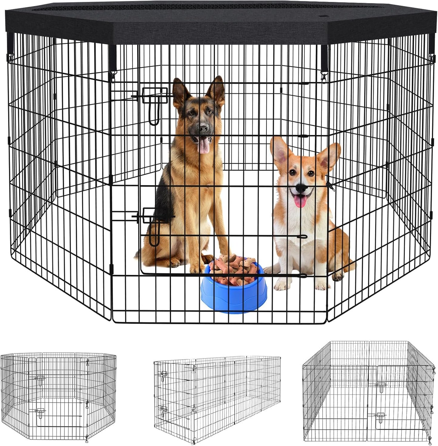 Durable Foldable Metal Dog Playpen for Indoor and Outdoor Use
