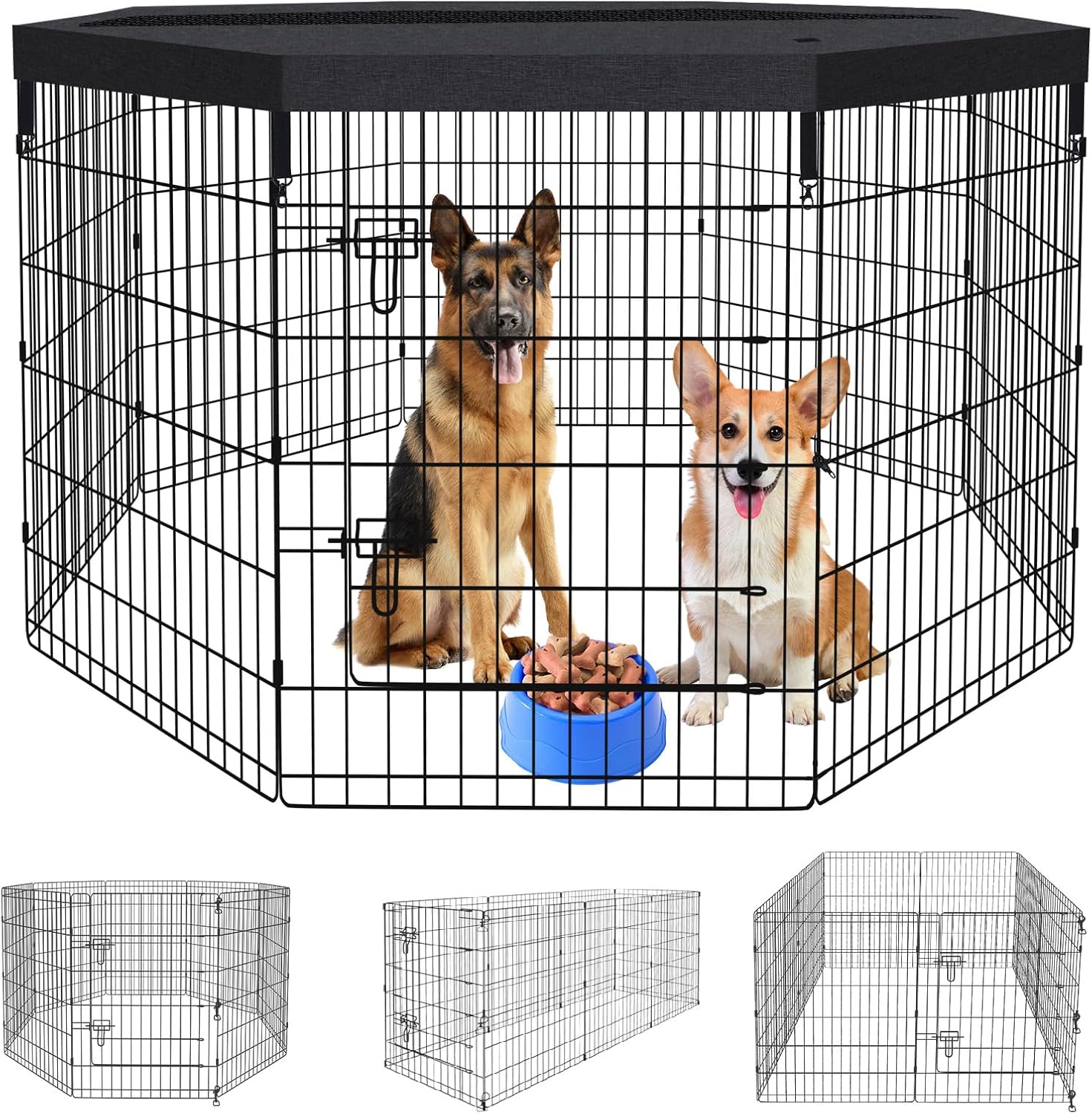 Durable Foldable Metal Dog Playpen for Indoor and Outdoor Use