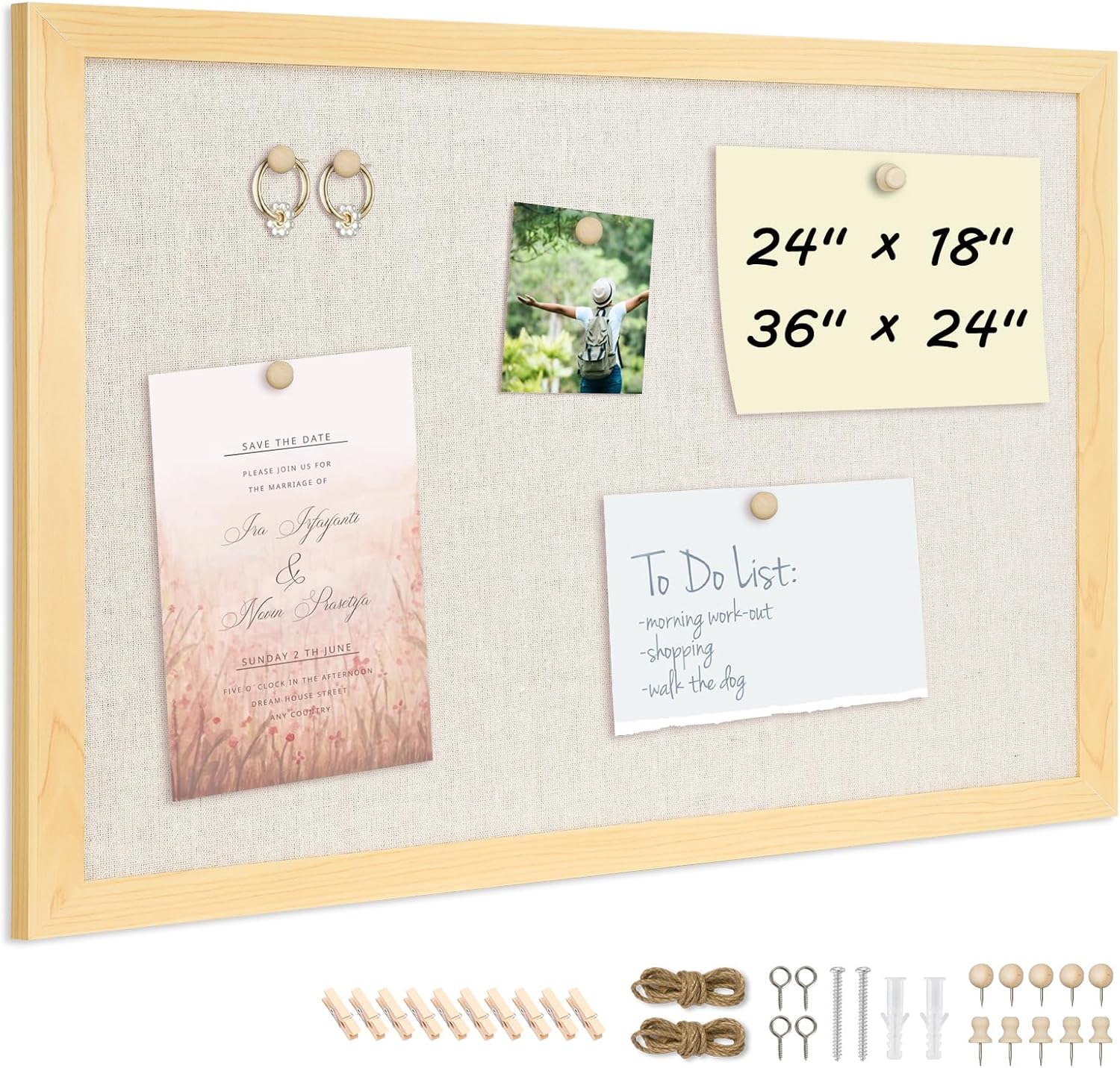 Durable Linen Bulletin Board for Home Office Decor and More