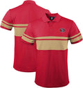 NFL Team Color Chest Stripe Men's Polo Shirt - Embroidered Logo