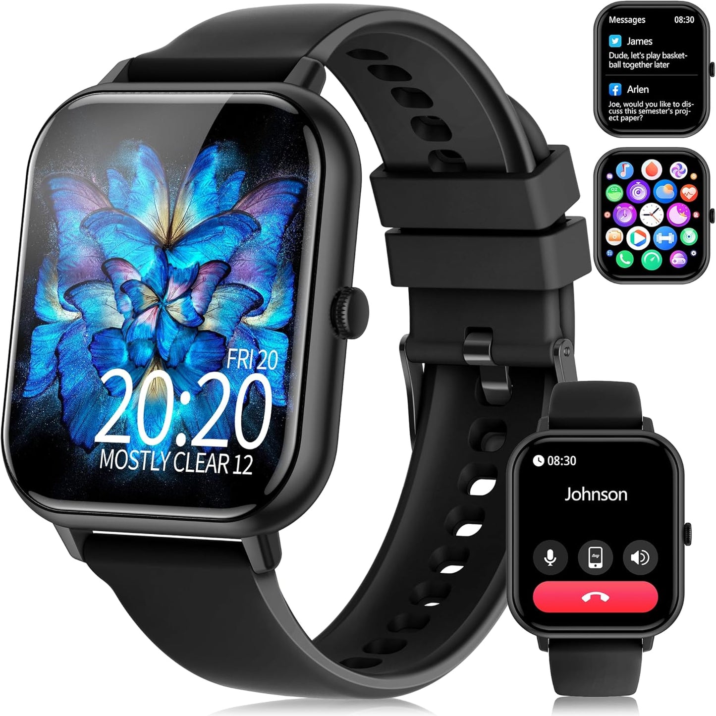 Ultimate Fitness Tracker: Answer Calls, Monitor Heart Rate, IP68 Waterproof