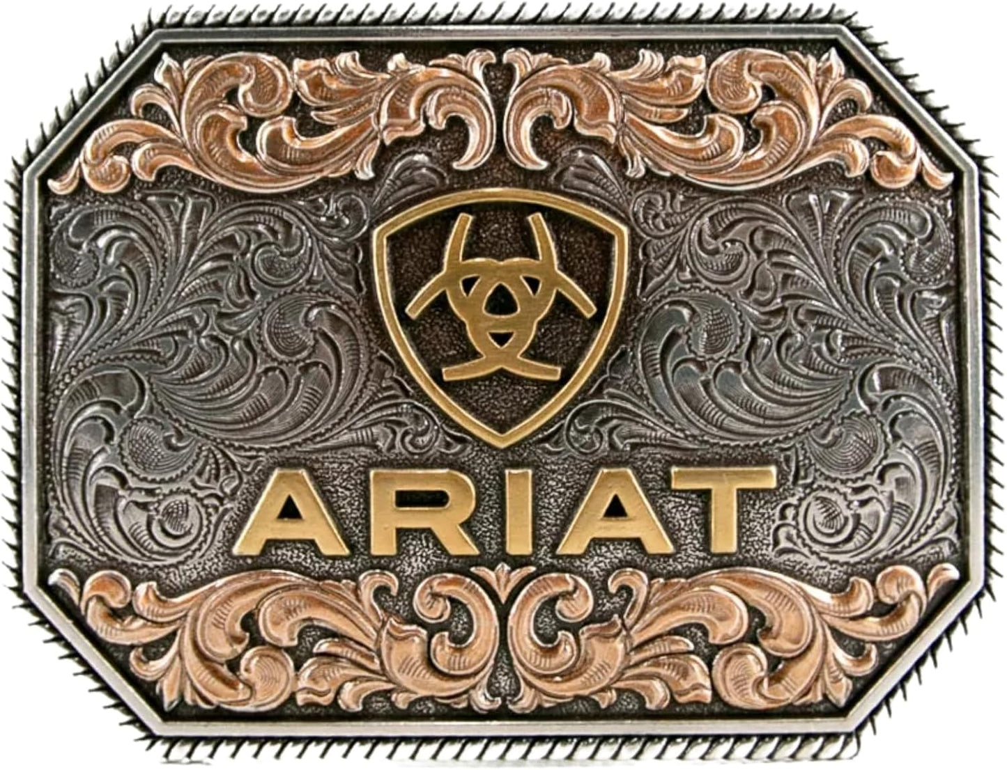 ARIAT Raised Logo Antique Leaf Acc Buckle for Western Style
