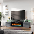 Fireplace TV Stand with 40in Fireplace and LED Lights - Modern 80in