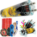 Audiobank 3.5 Farad Capacitor and 4 Gauge Amplifier Kit - Stable Power