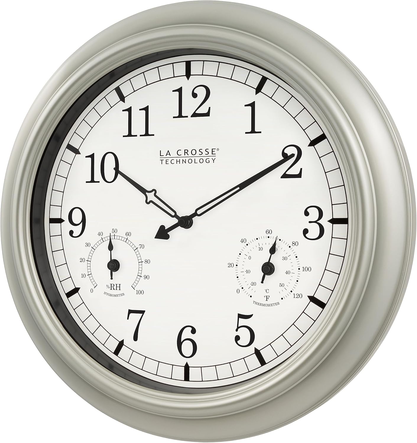 La Crosse Technology WT-3181PL-Q 18in Indoor/Outdoor Wall Clock