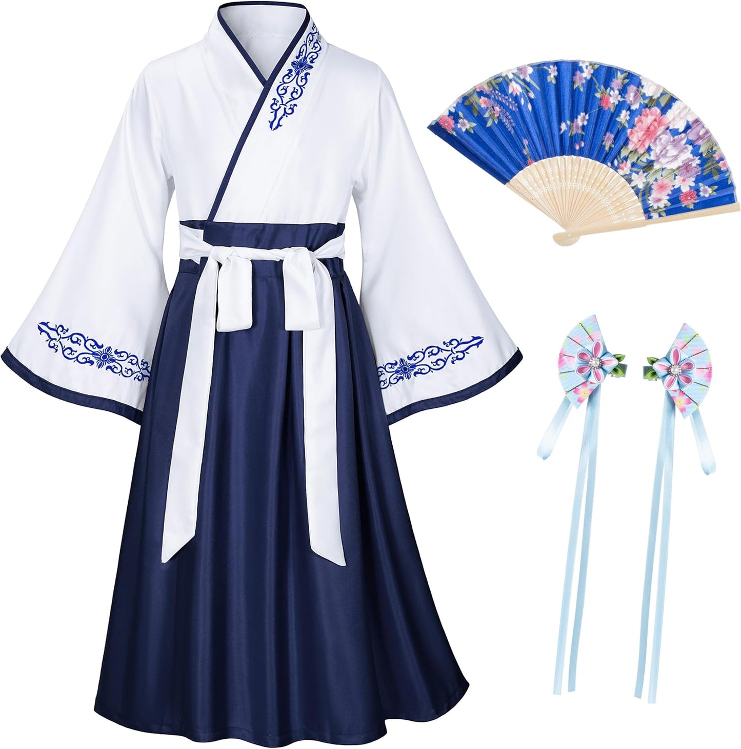 Asian Traditional Dress Kimono Robe for Kids Girls Costume