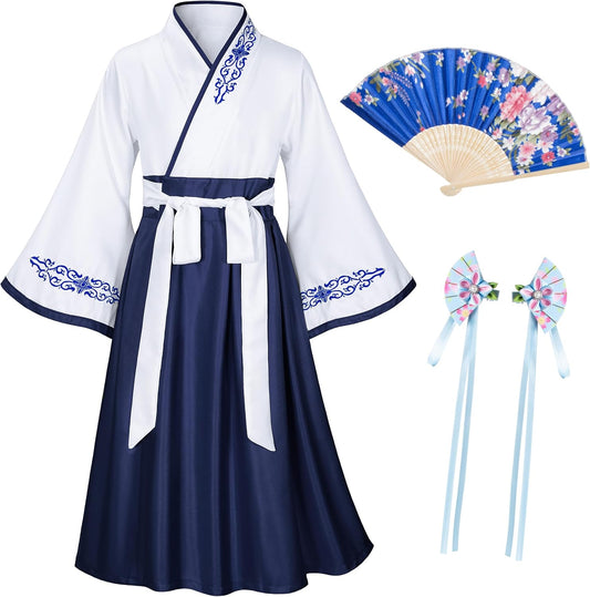 Asian Traditional Dress Kimono Robe for Kids Girls Costume