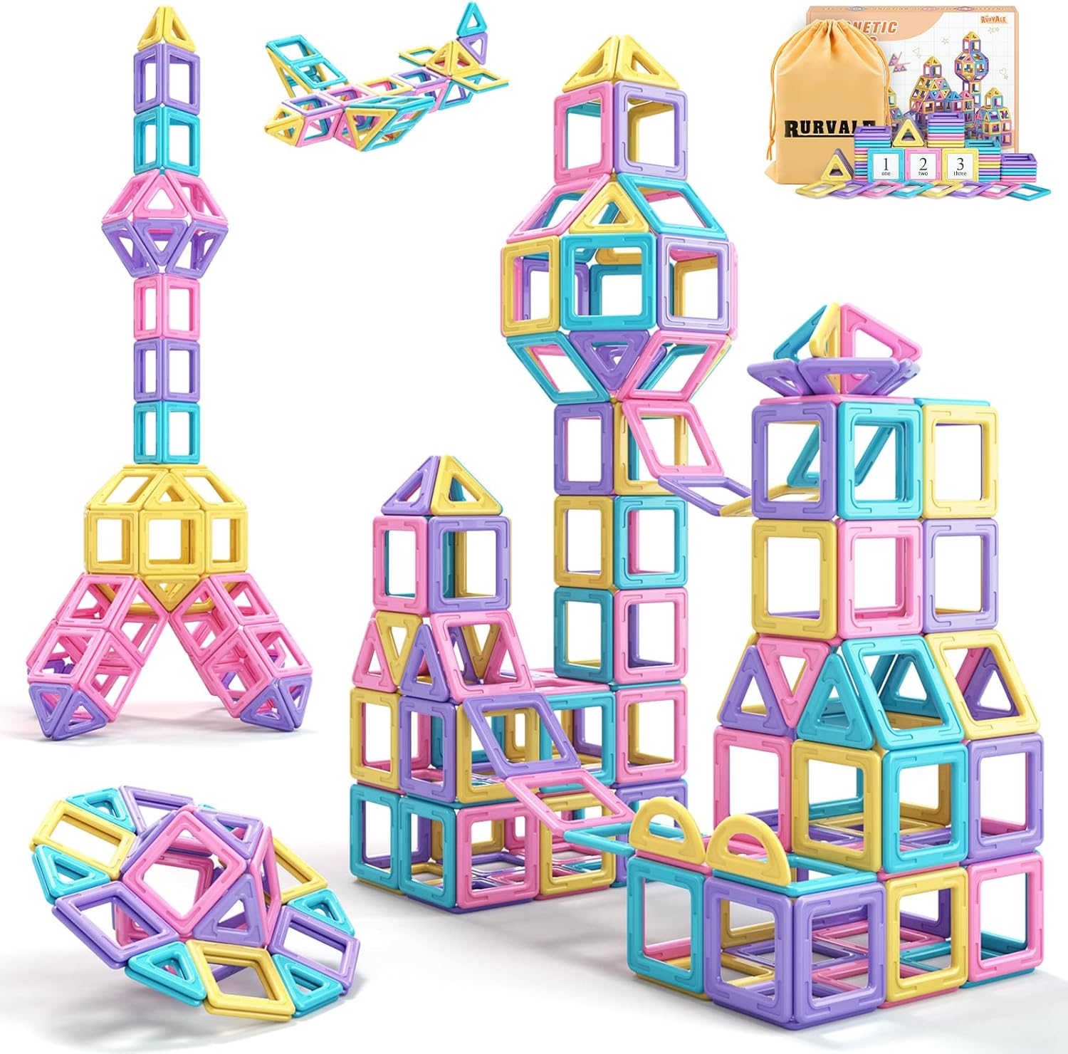 STEM Magnetic Building Tiles - Creative Fun for Girls