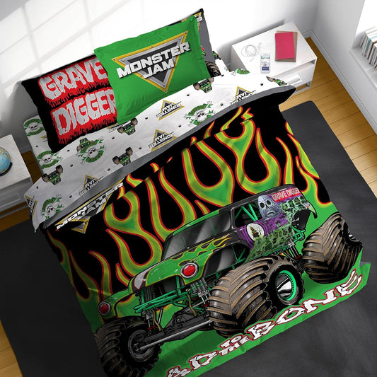 Sunny Side Up Monster Jam Full Comforter Set for Kids Bedding