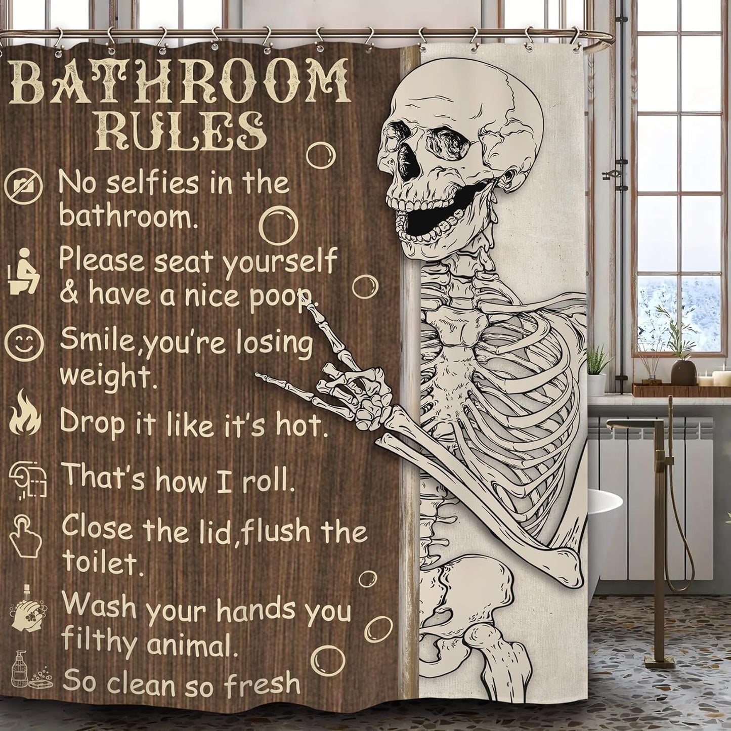 Vintage Halloween Skull Shower Curtain