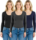 Emmalise Women's Basic Athletic Fit Long Sleeve Tee - Comfortable Slim