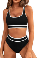 BMJL Women's High Waisted Bikini Set - Sporty Two Piece Swimsuit