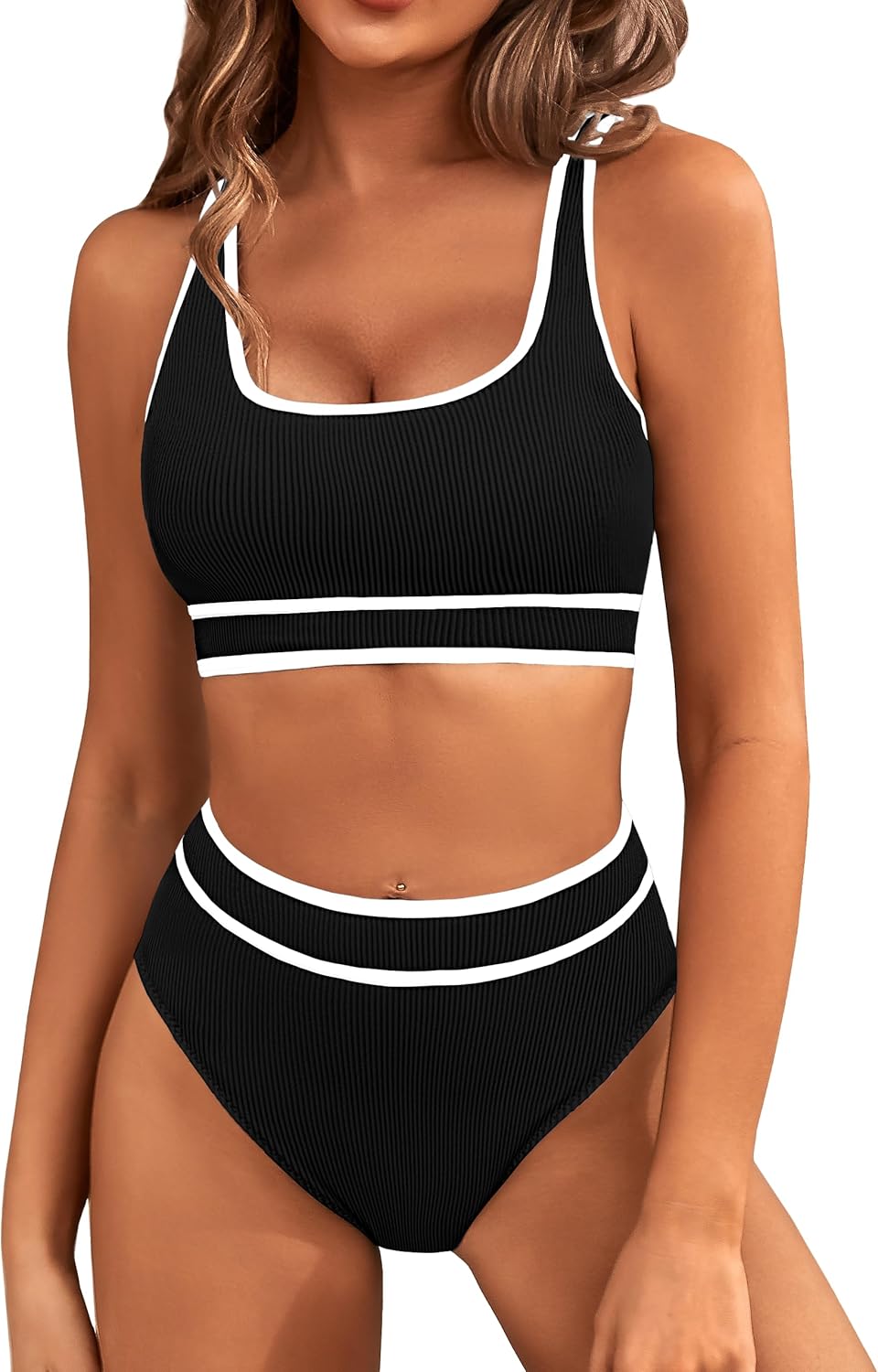 BMJL Women's High Waisted Bikini Sets for Sporty Summer Fun