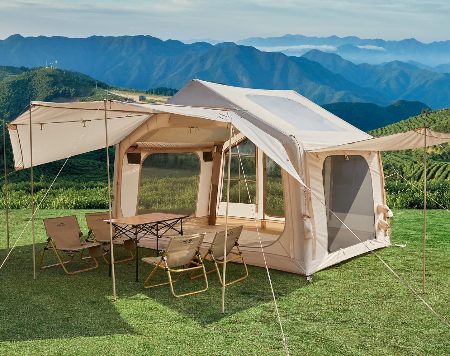 Spacious Inflatable Camping Tent for Family Fun!
