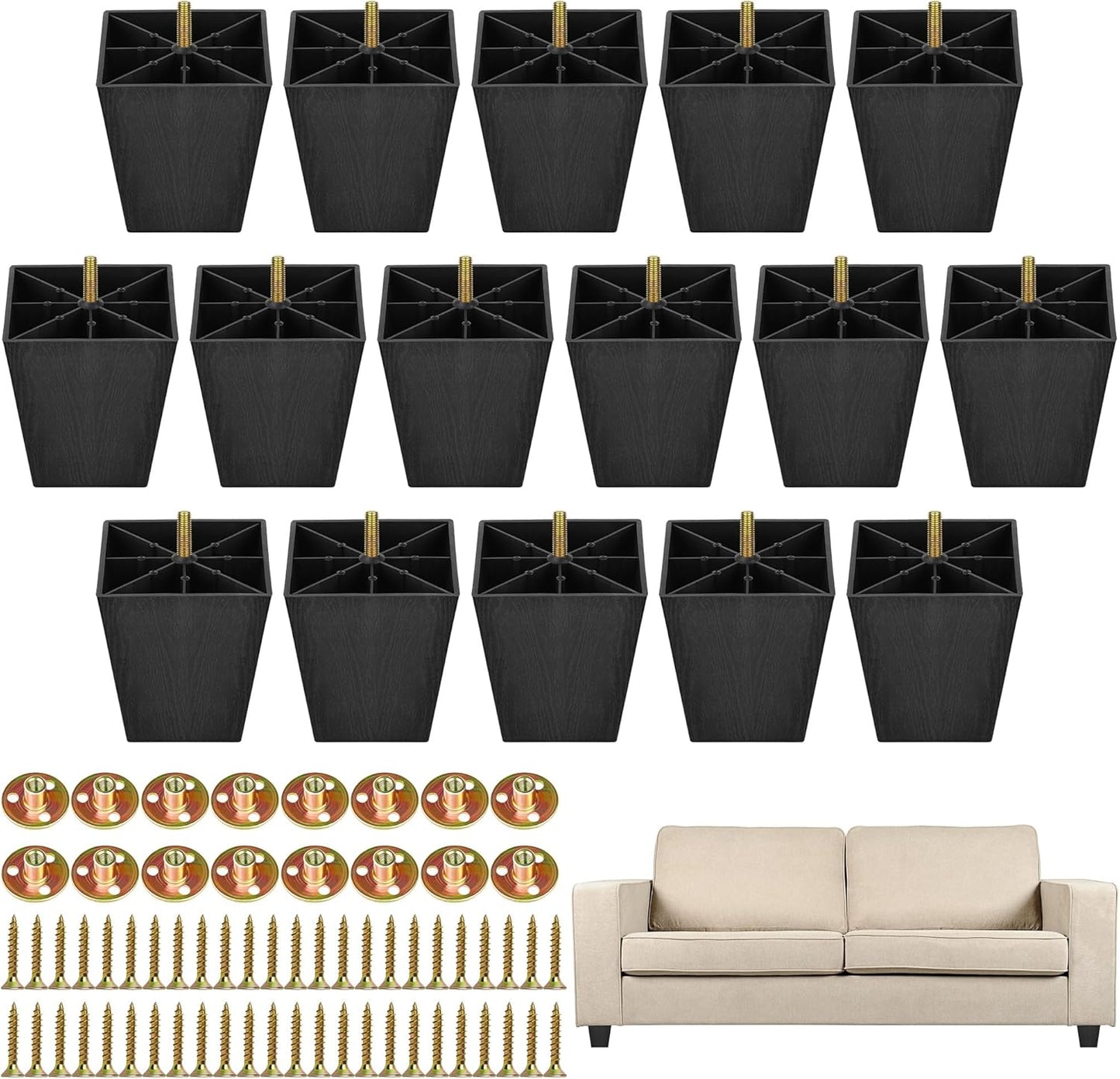 Square Tapered Feet Sofa Legs for Modern Furniture by TURSTIN