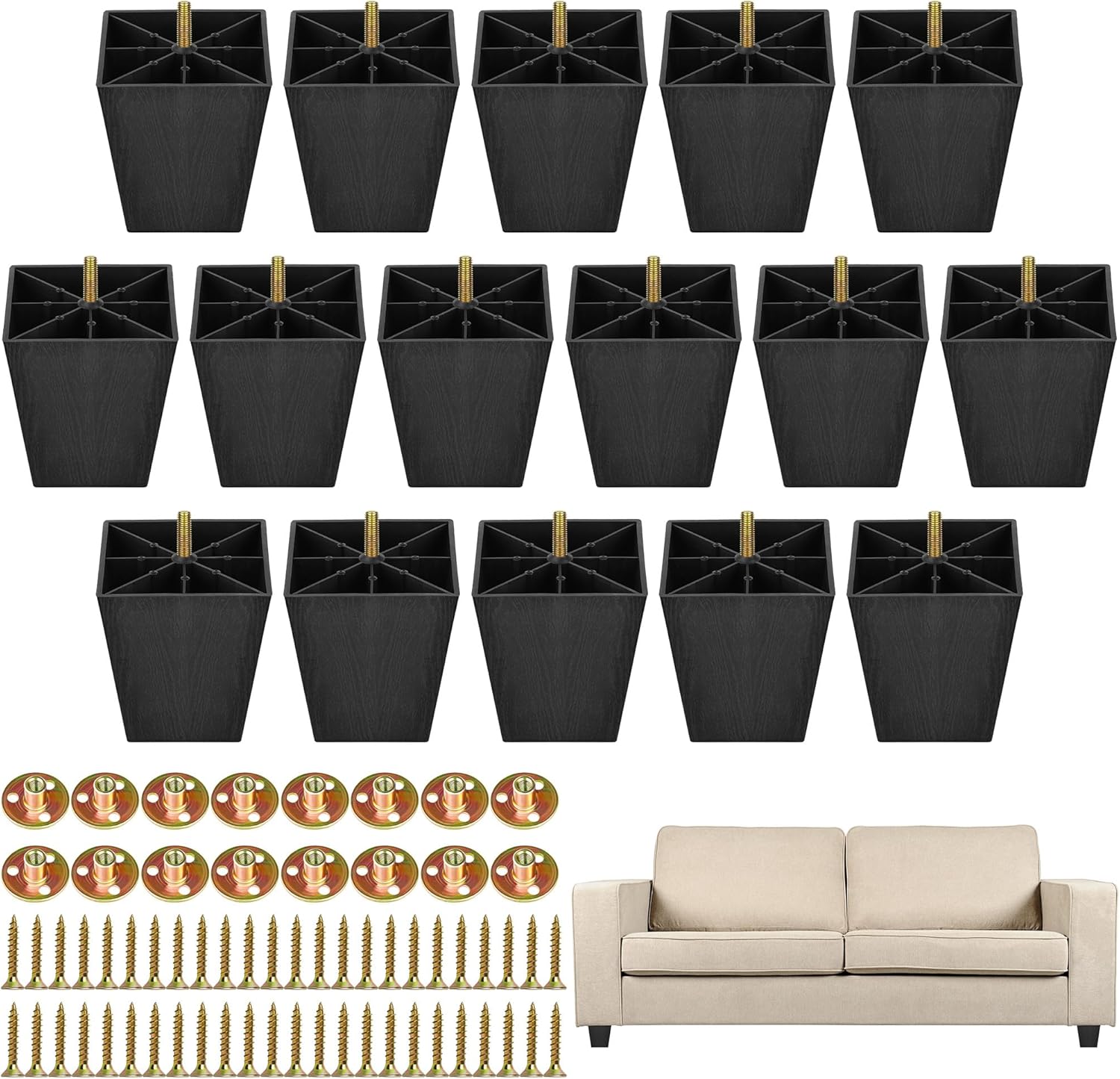 Square Tapered Feet Sofa Legs for Modern Furniture by TURSTIN