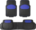 Rubber Car Floor Mats Universal Fit - Heavy-Duty Trimmable Blue