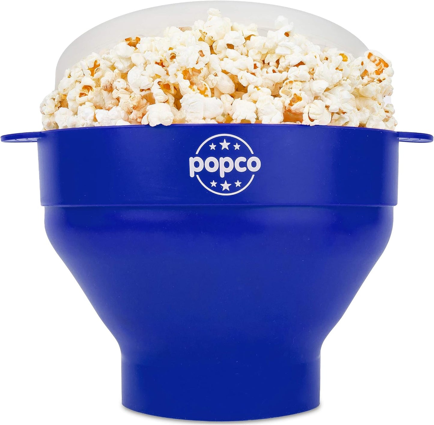 POPCO Collapsible Microwave Popcorn Maker - Dishwasher Safe - 15 Colors (Blue)