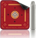Mahjong Mat with Rules Card - Noise Reduction Non-Slip Table Mat