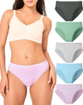 BAMBOO COOL Women's Briefs High Cut Seamless 5 Pack - Soft Breathable