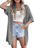 Lightweight Summer Crochet Cardigan Short Sleeve Kimono - Breathable