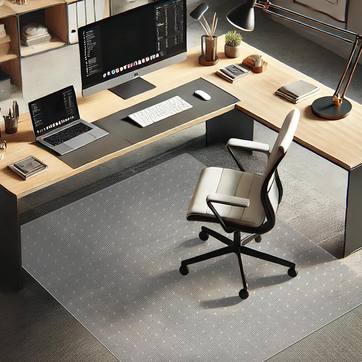 Large Azadx Carpet Chair Mat - Easy Glide Protection