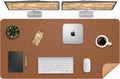 Leather Desk Pad Protector Large Desk Mat with Natural Cork