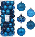 Every Day is Christmas Ornaments 50 Count Royal Blue - Shatterproof