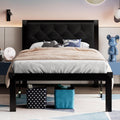 Feonase Twin Size Metal Bed Frame with Faux Leather Headboard