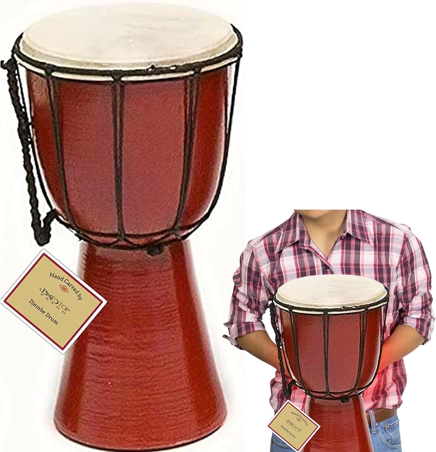Handcrafted 7x15 Djembe Drum with Goat Skin Head for All Levels
