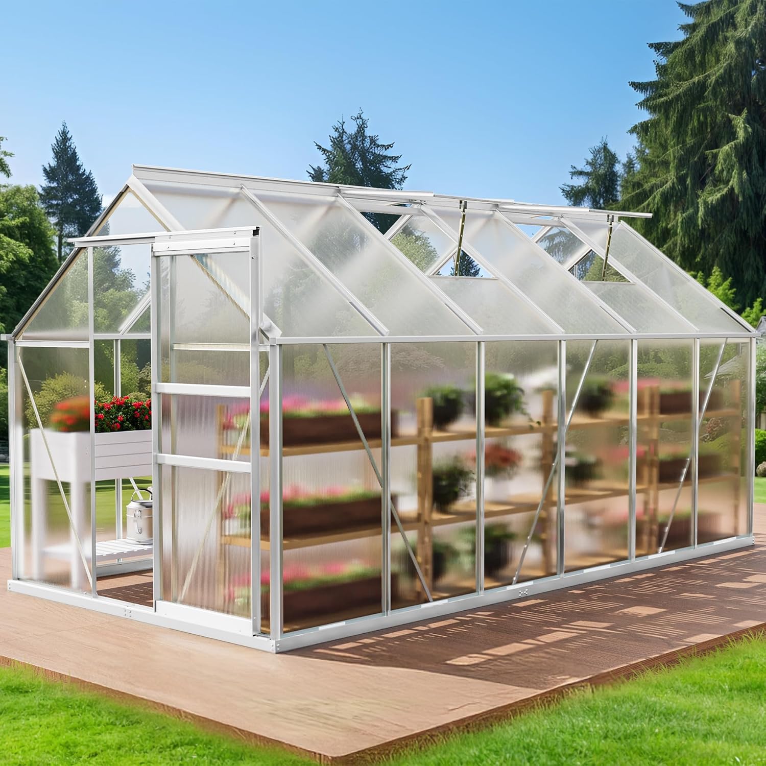 YITAHOME 6X12FT Polycarbonate Greenhouse for Year-Round Gardening