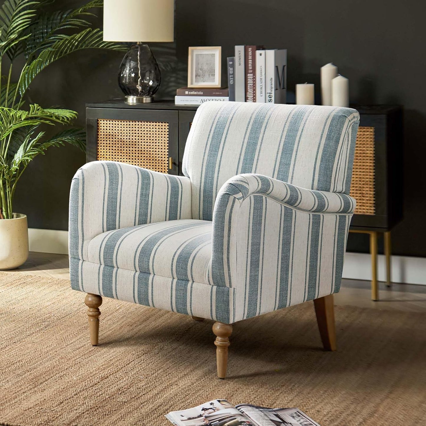 HULALA HOME Comfy Blue Armchair
