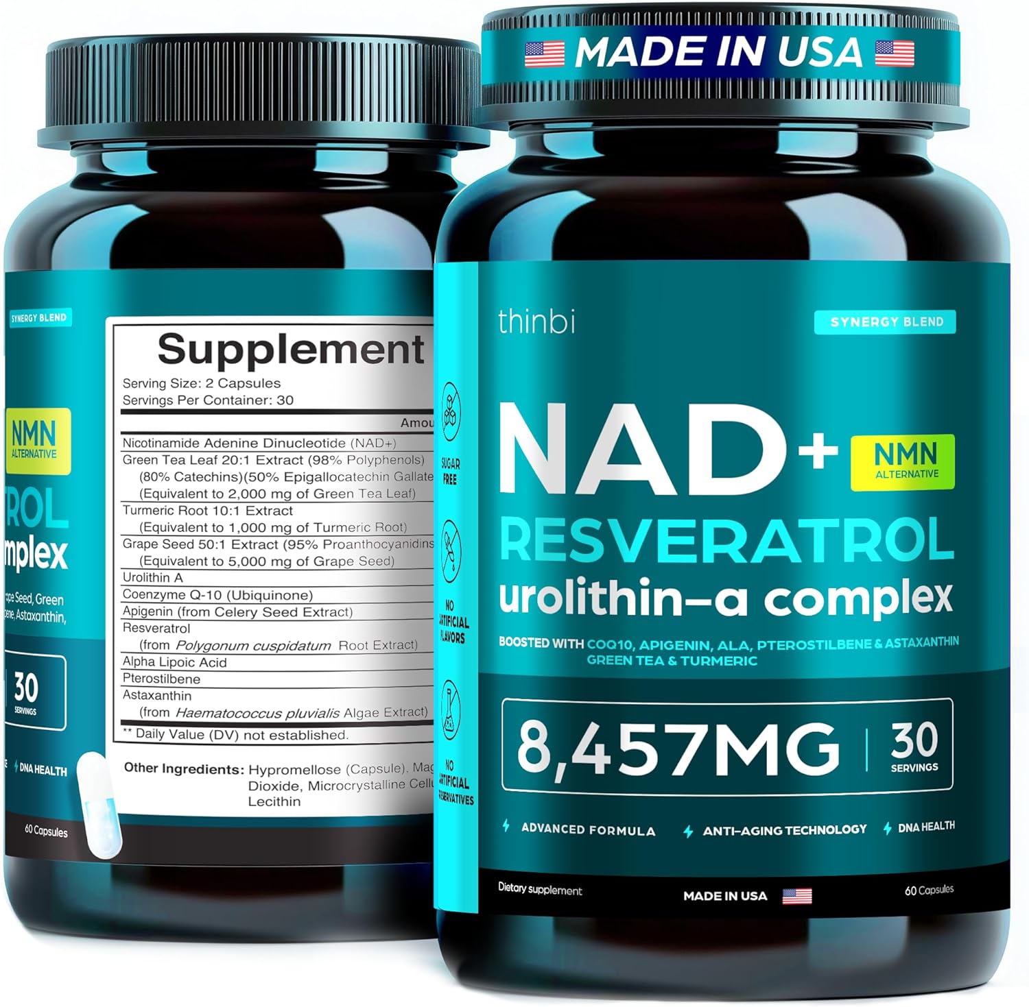 NAD Supplement Extra Strength Liposomal with Green Tea & CoQ10