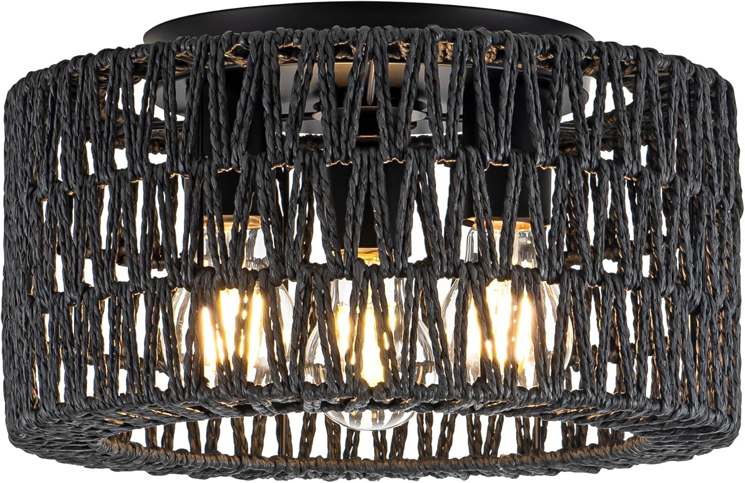 Rattan Ceiling Light Fixture for Bohemian Modern Home Decor