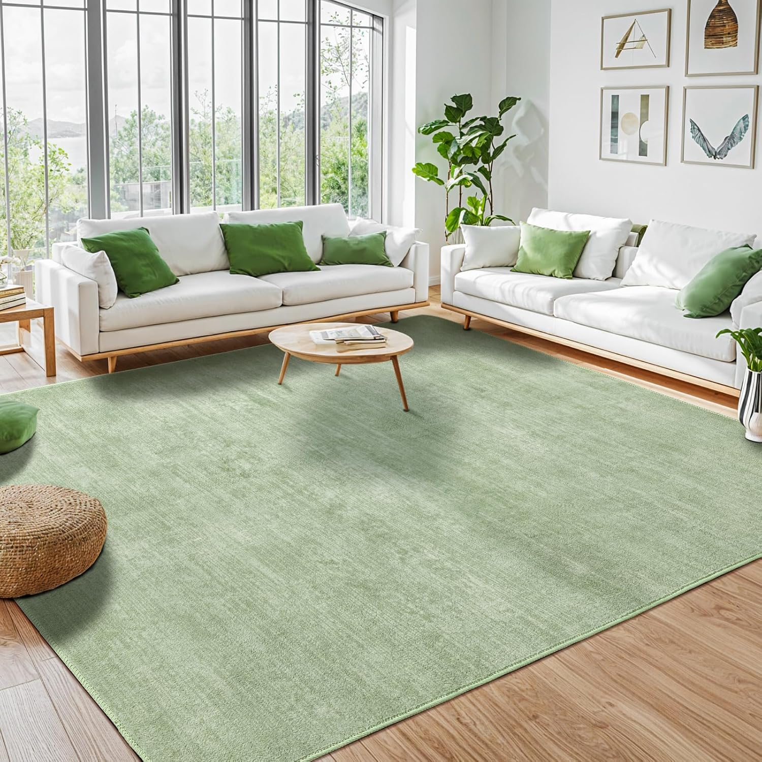 Washable 8x10 Area Rug for Living Room - Stain Resistant Design