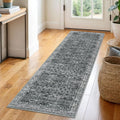 2x6 Moss Charcoal Washable Runner Rug for Hallways - Soft Non-Slip