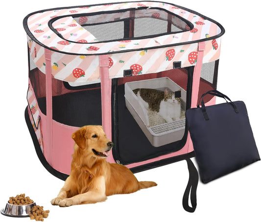 Lg Pink Dog & Cat Pop Play Pen-Indoor/Outdoor Fun!