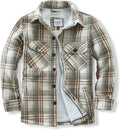 Men's Cotton Sherpa Lined Flannel Shirt Jacket - Warm (Style SNSP)