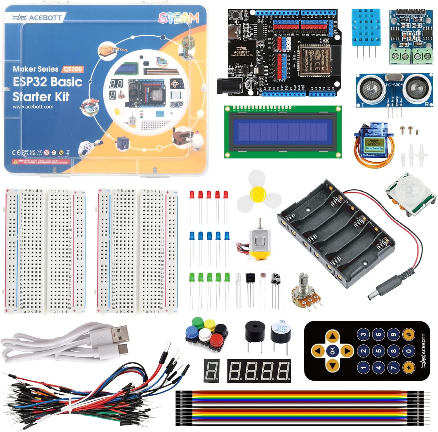ACEBOTT Basic Starter Kit for ESP32: Perfect for Beginners