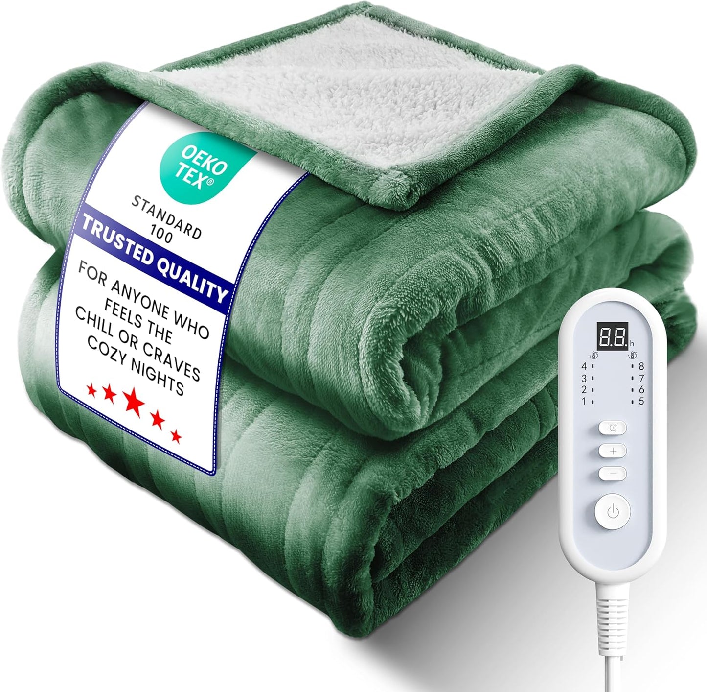 Electric Heated Blanket Twin - UltraCozy Flannel & Sherpa