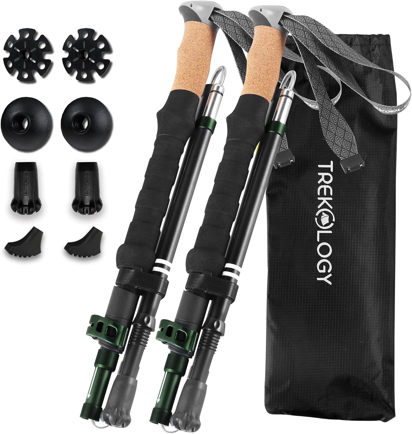 TREKOLOGY Trek-Z Cork Grip Trekking Poles for Hiking Adventures