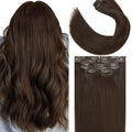 Seamless Clip in Human Hair Extensions 14 in 7pcs - Ultra Thin Roots