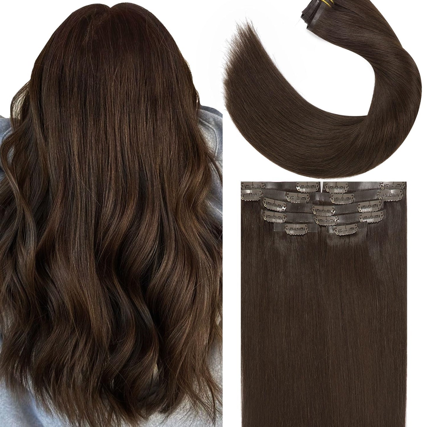 Seamless Clip in Human Hair Extensions for Effortless Style