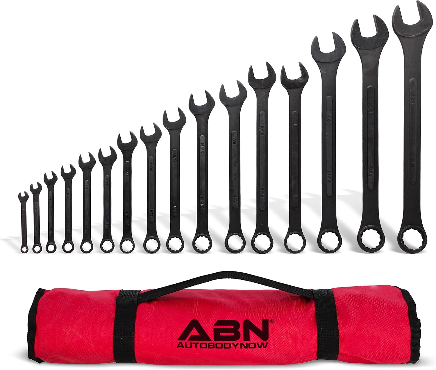ABN 16 Piece SAE Combination Wrench Set for Fasteners