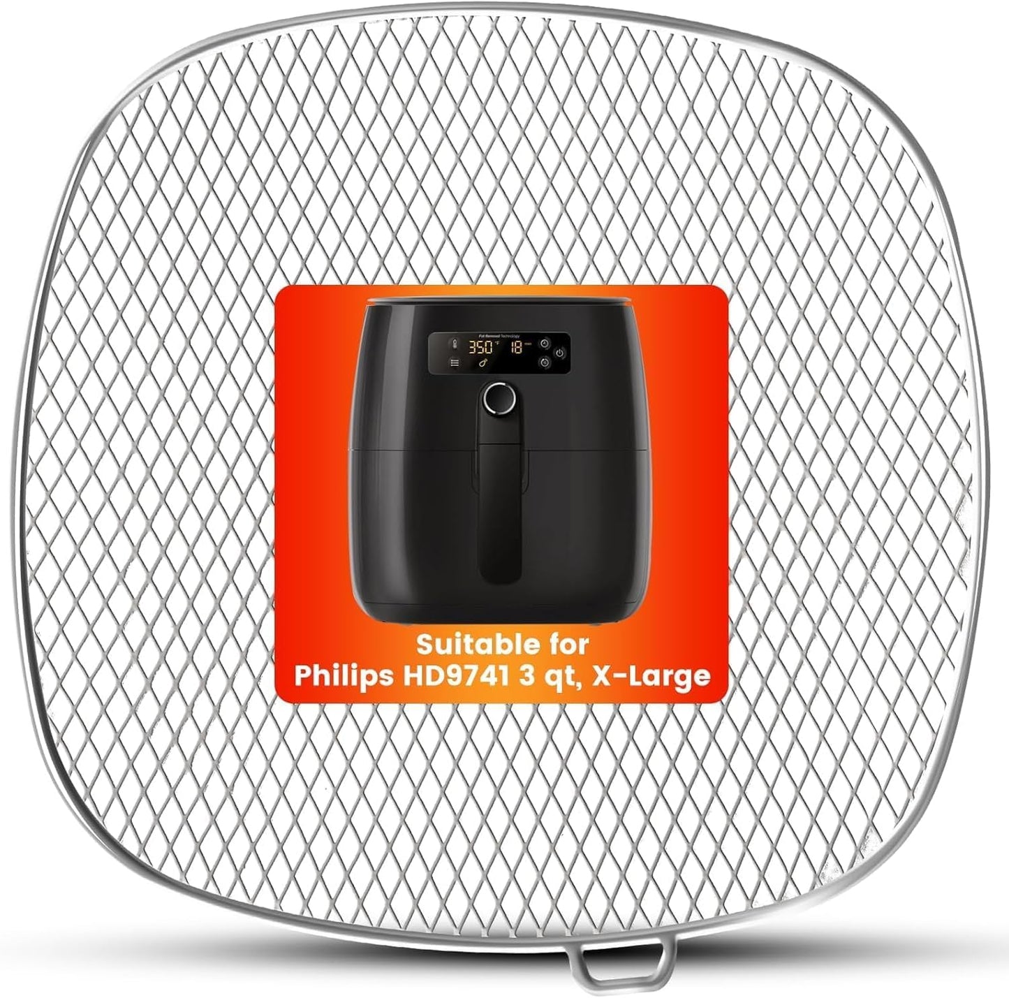 Enhance Philips Air Fryer: 7.2 Square Drip Pan, Dishwasher Safe