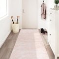 Pink Entryway Rugs Boho Abstract Modern Runner 3x8 - Soft Washable