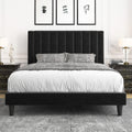 Allewie Queen Velvet Upholstered Bed Frame - Vertical Channel