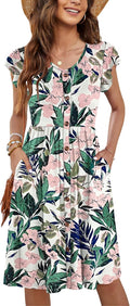 Women Summer Sleeveless Midi Dress - Soft Lightweight Swing Style