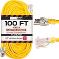 Iron Forge Cable 100 ft Outdoor Extension Cord - Durable Yellow